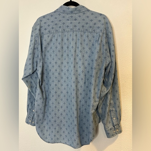 Cambridge Classics Casual Blue Patterned Button Down Shirt Size Large - Picture 3 of 5